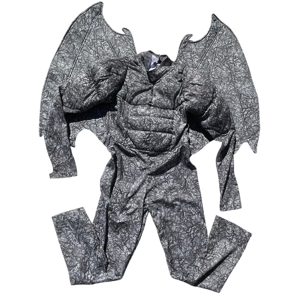 Child’s Gray Ghastly Gargoyle Long Sleeve Bodysuit and Wings Size M (8-10)